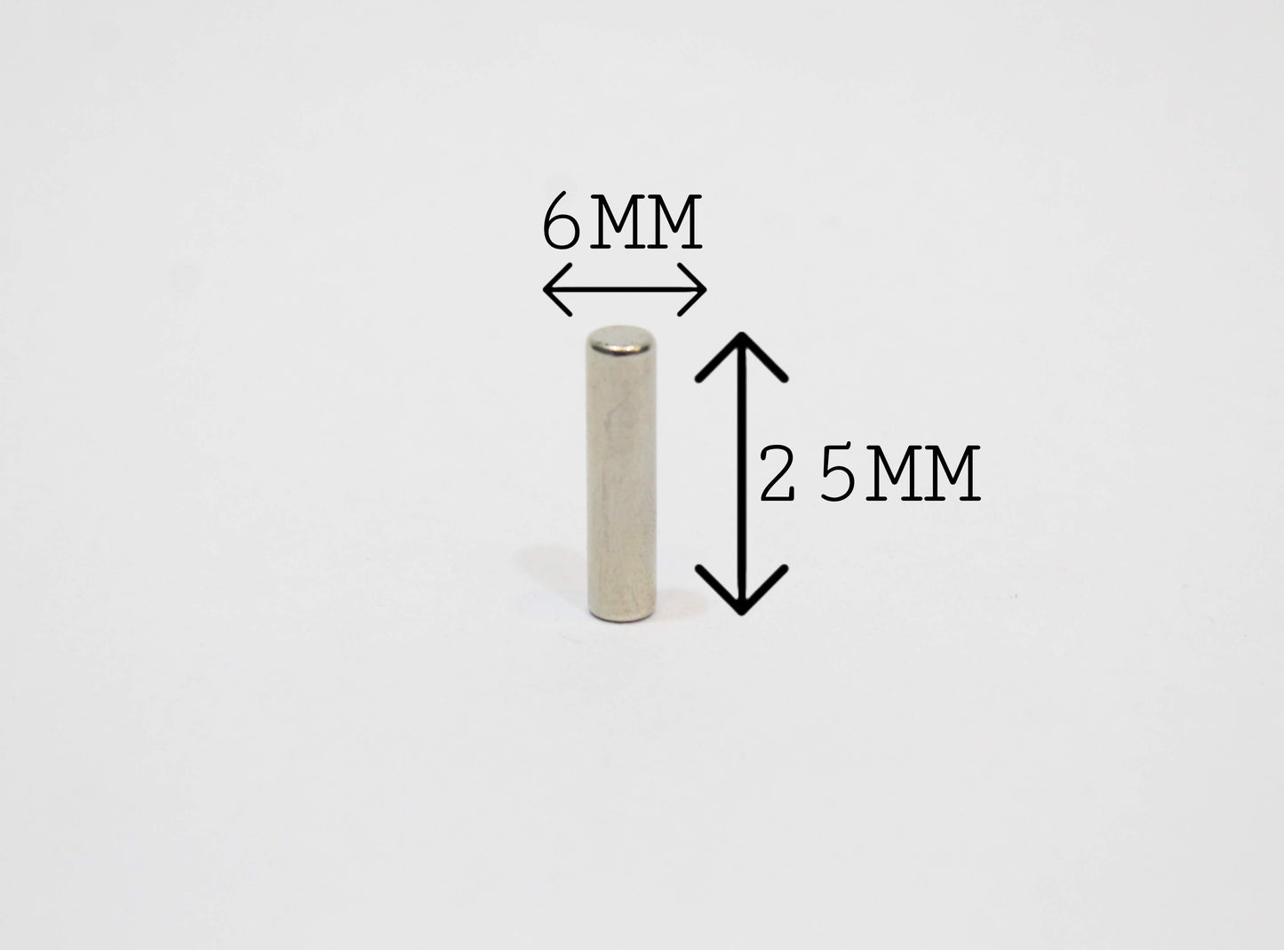 6 mm Dia x 25 mm Thick Neodymium Magnet