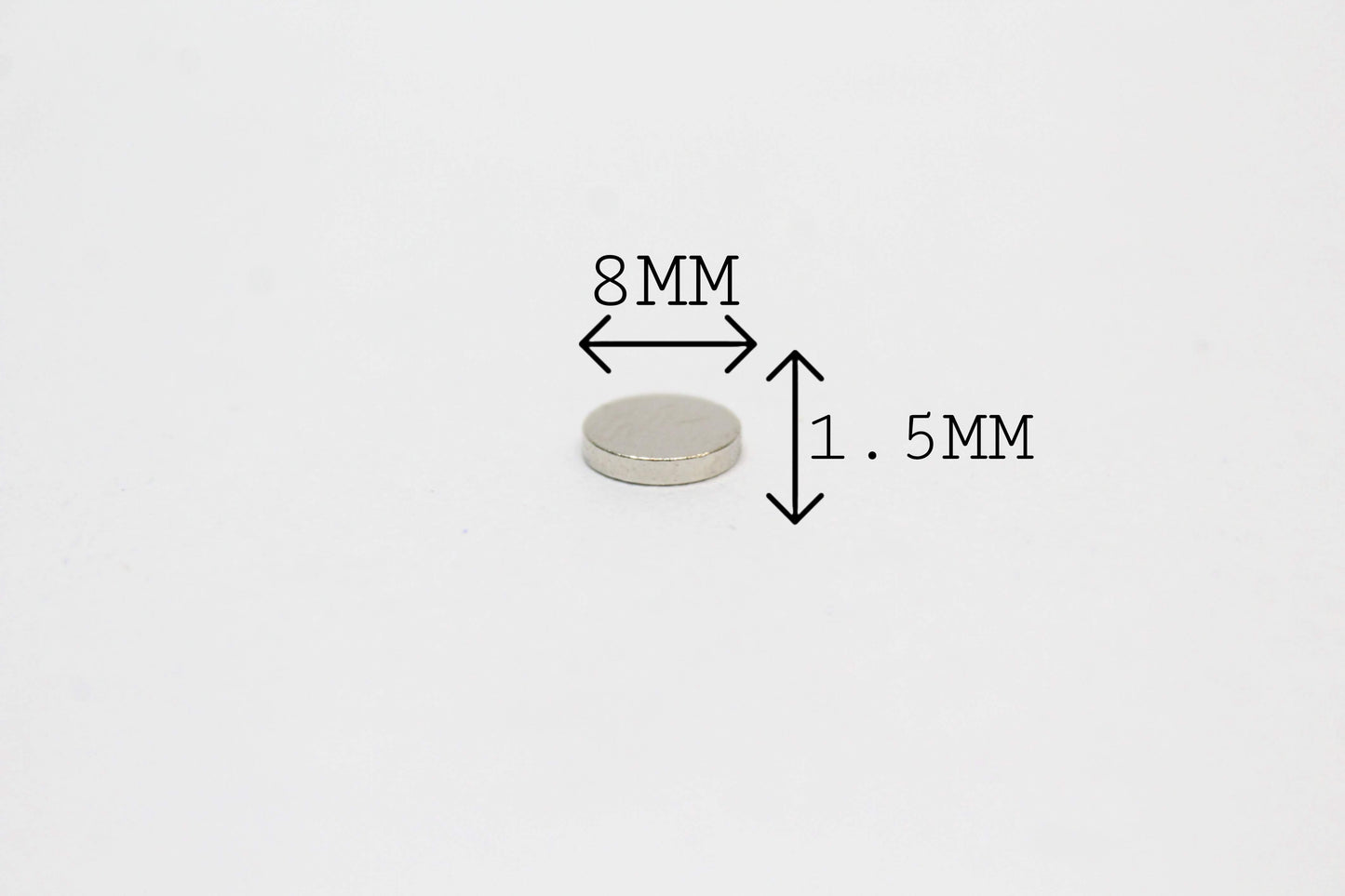 8 mm Dia x 1.5 mm Thick Neodymium magnet