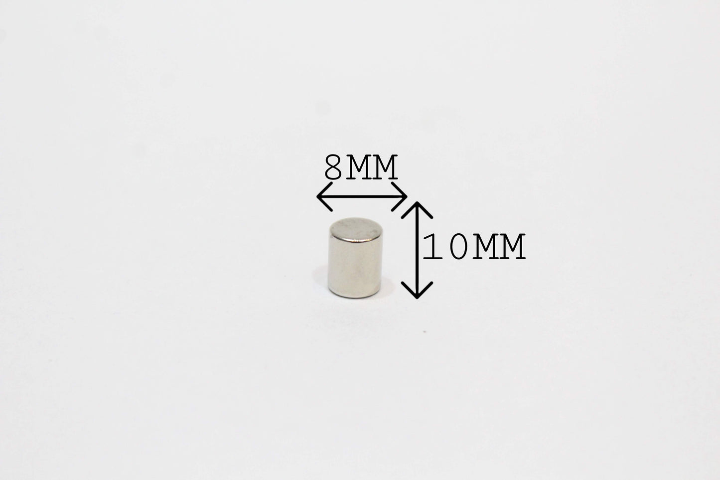 8 mm Dia x 10 mm Thick Neodymium Magnet