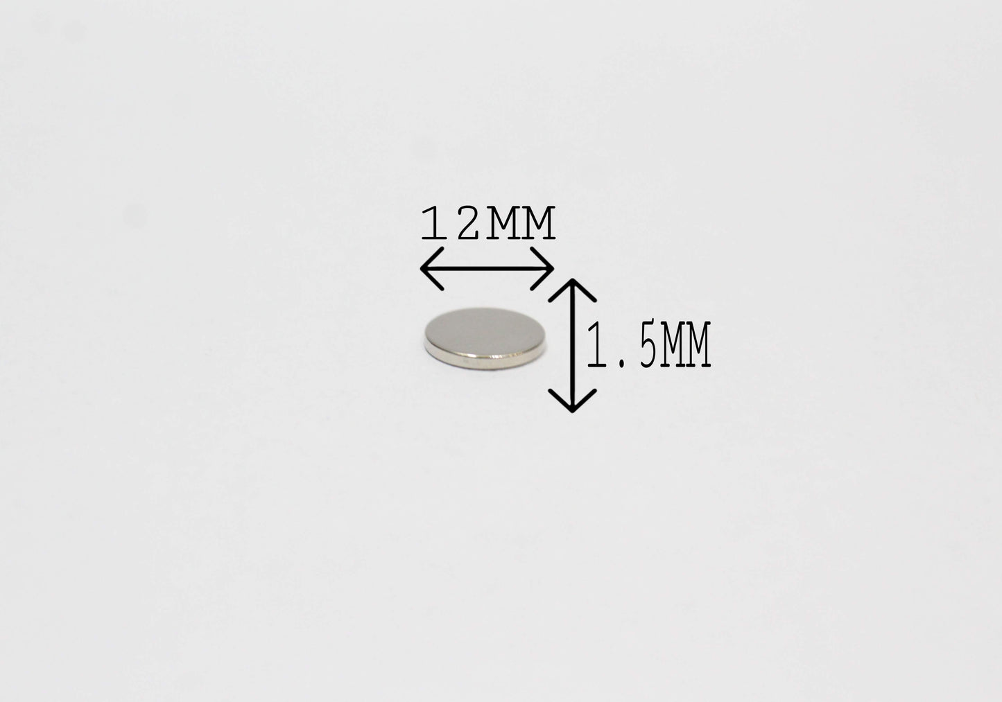 12 mm Dia x 1.5 mm Thick Neodymium Magnets