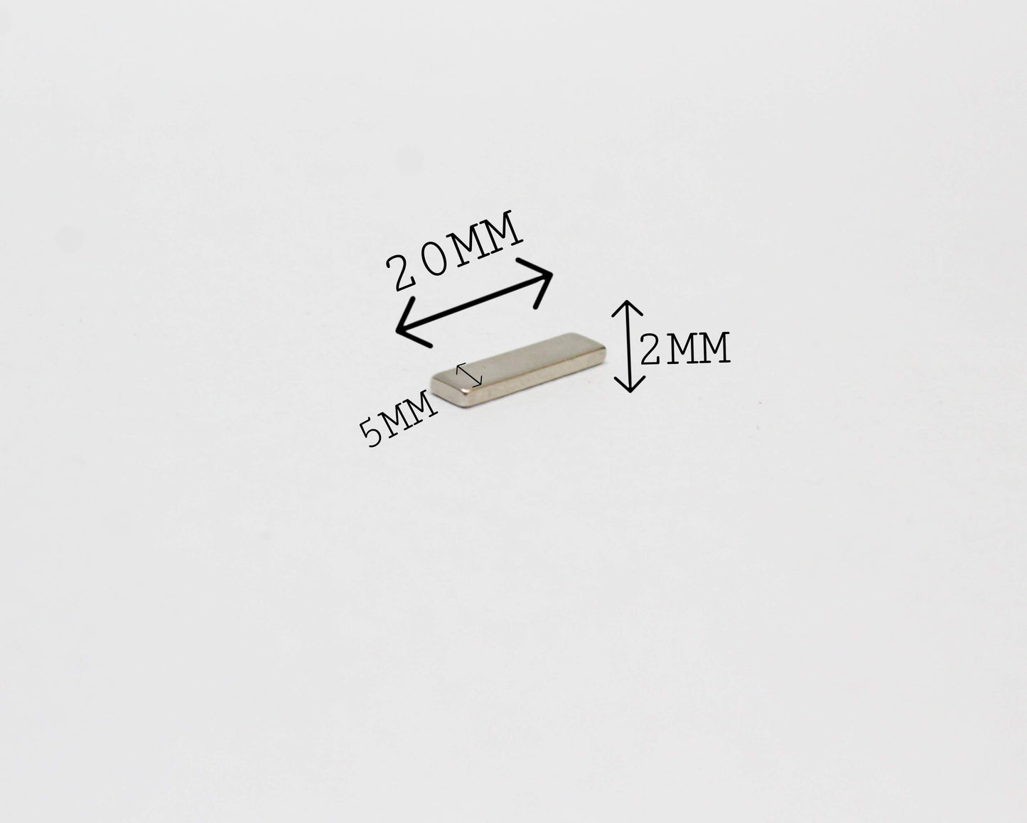 20 mm L x 5 mm B x 2 mm H Neodymium Magnet
