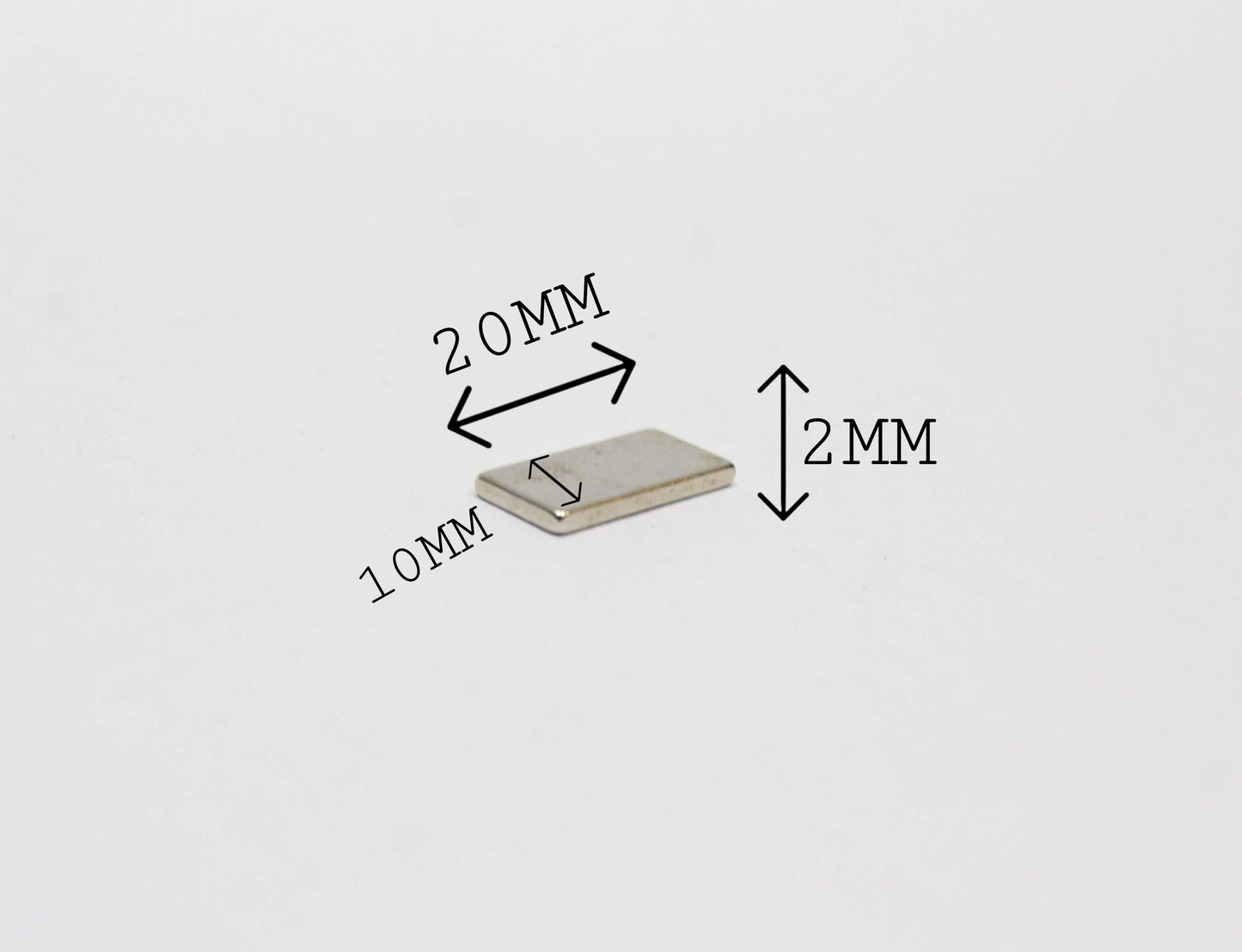 20 mm L x 10 mm B x 2 mm H Neodymium Magnet