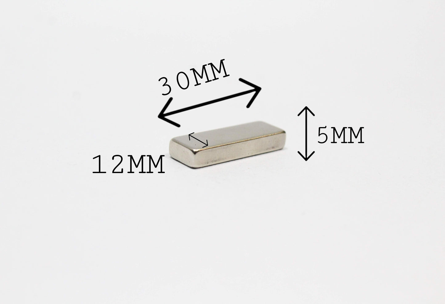 30 mm L x 12 mm B x 5 mm H Neodymium Magnet