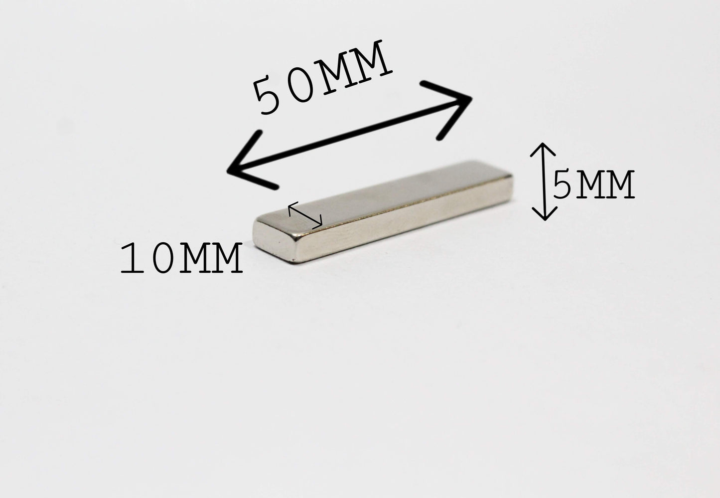 50 mm L x 10 mm B x 5 mm H Neodymium Magnet