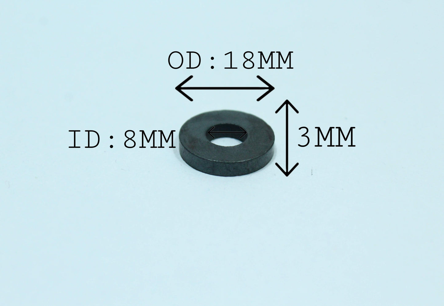18 mm OD x 8 mm ID x 3 mm Thick Ferrite Magnet